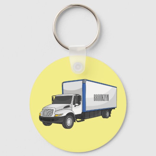 Darstellung des Cartoon im Box-LKW Schlüsselanhänger (Vorderseite)