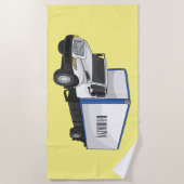 Darstellung des Cartoon im Box-LKW Strandtuch (Vorderseite)