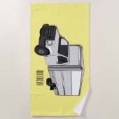 Darstellung des Cartoon im Box-LKW Strandtuch (Vorderseite)