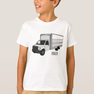 Darstellung des Cartoon im Box-LKW T-Shirt