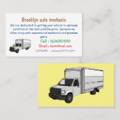 Darstellung des Cartoon im Box-LKW Visitenkarte (Vorne/Hinten)