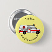 Darstellung des Cartoon im Krankenwagen Button (Vorne & Hinten)