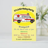 Darstellung des Cartoon im Krankenwagen Einladung (Stehend Vorderseite)