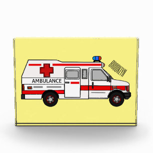 Darstellung des Cartoon im Krankenwagen Fotoblock