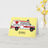 Darstellung des Cartoon im Krankenwagen Karte (Gelbe Blume)