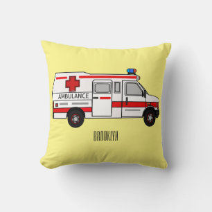 Darstellung des Cartoon im Krankenwagen Kissen