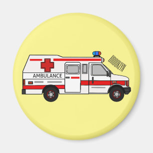 Darstellung des Cartoon im Krankenwagen Magnet