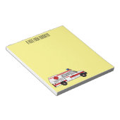 Darstellung des Cartoon im Krankenwagen Notizblock (angewinkelt)