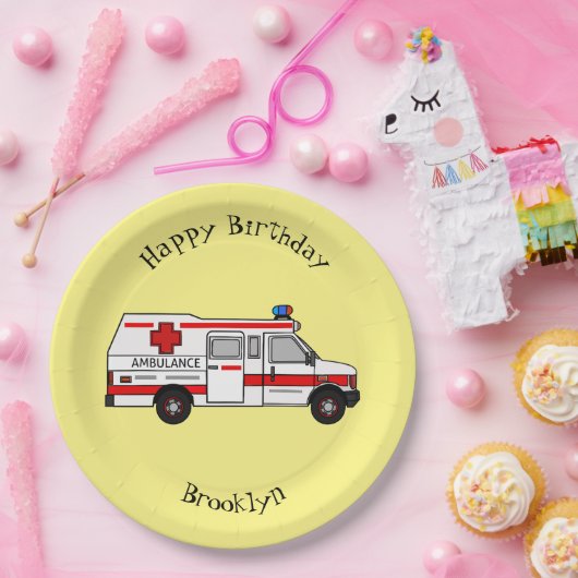 Darstellung des Cartoon im Krankenwagen Pappteller (Party)