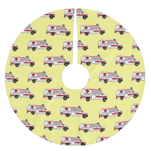 Darstellung des Cartoon im Krankenwagen Polyester Weihnachtsbaumdecke (Vorderseite)