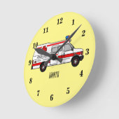 Darstellung des Cartoon im Krankenwagen Runde Wanduhr (Winkel)