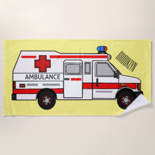 Darstellung des Cartoon im Krankenwagen Strandtuch