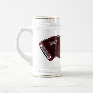 Darstellung des Cartoon in Accordion Bierglas