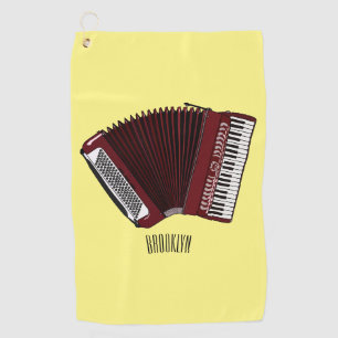 Darstellung des Cartoon in Accordion Golfhandtuch