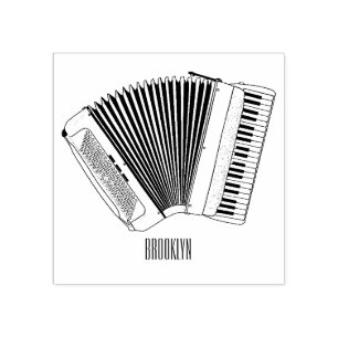 Darstellung des Cartoon in Accordion Gummistempel