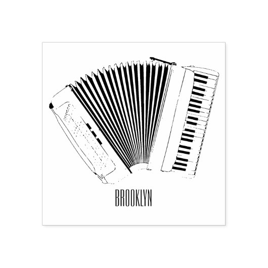 Darstellung des Cartoon in Accordion Gummistempel (Prägung)