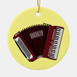 Darstellung des Cartoon in Accordion Keramik Ornament