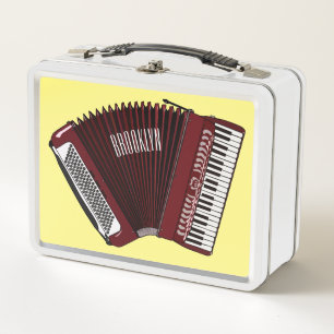 Darstellung des Cartoon in Accordion Metall Brotdose