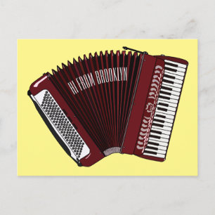 Darstellung des Cartoon in Accordion Postkarte