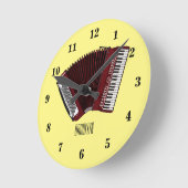 Darstellung des Cartoon in Accordion Runde Wanduhr (Winkel)