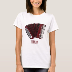 Darstellung des Cartoon in Accordion T-Shirt