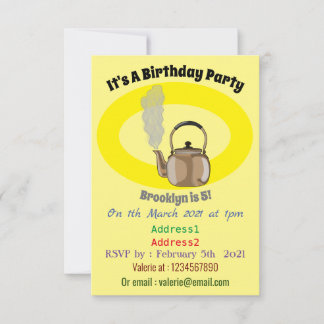 Darstellung des Cartoon in Stovetop oder hob kette Einladung