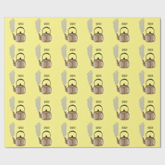 Darstellung des Cartoon in Stovetop oder hob kette Geschenkpapier (Flach)