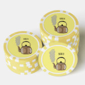 Darstellung des Cartoon in Stovetop oder hob kette Pokerchips (Stapel)