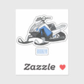 Darstellung des Cartoon Snowmobile Aufkleber (Blatt)