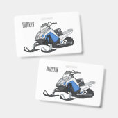 Darstellung des Cartoon Snowmobile Ausweis (Vorder- & Rückseite)
