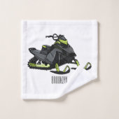 Darstellung des Cartoon Snowmobile Badhandtuch Set (Waschlappen)