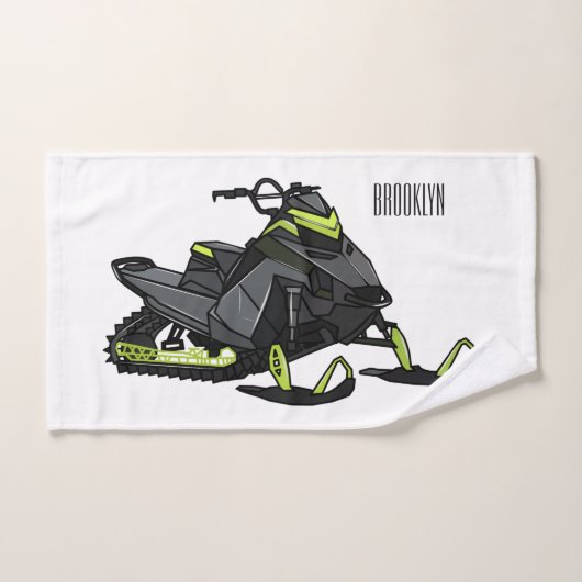 Darstellung des Cartoon Snowmobile Badhandtuch Set (Handtuch)