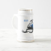 Darstellung des Cartoon Snowmobile Bierglas (Vorderseite Links)