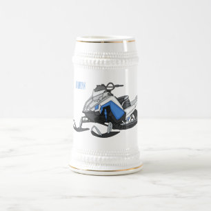 Darstellung des Cartoon Snowmobile Bierglas