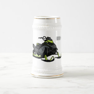 Darstellung des Cartoon Snowmobile Bierglas