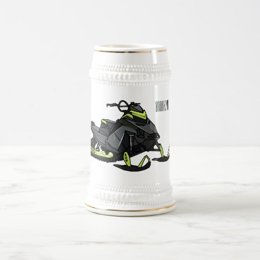 Darstellung des Cartoon Snowmobile Bierglas (Mittel)