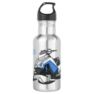 Darstellung des Cartoon Snowmobile Edelstahlflasche