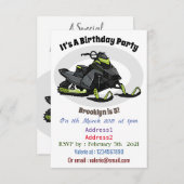 Darstellung des Cartoon Snowmobile Einladung (Vorne/Hinten)