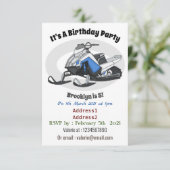 Darstellung des Cartoon Snowmobile Einladung (Stehend Vorderseite)