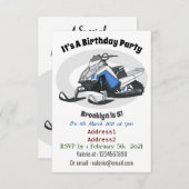 Darstellung des Cartoon Snowmobile Einladung (Vorne/Hinten)