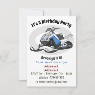 Darstellung des Cartoon Snowmobile Einladung