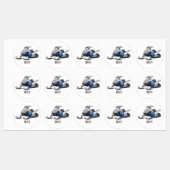 Darstellung des Cartoon Snowmobile Etiketten (Blatt)