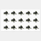 Darstellung des Cartoon Snowmobile Etiketten (Blatt)