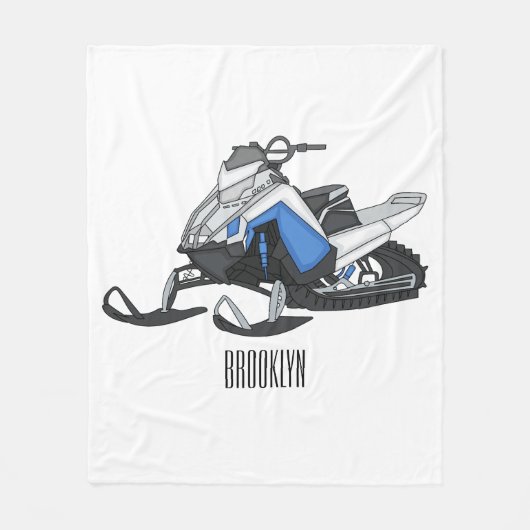 Darstellung des Cartoon Snowmobile Fleecedecke (Vorderseite)