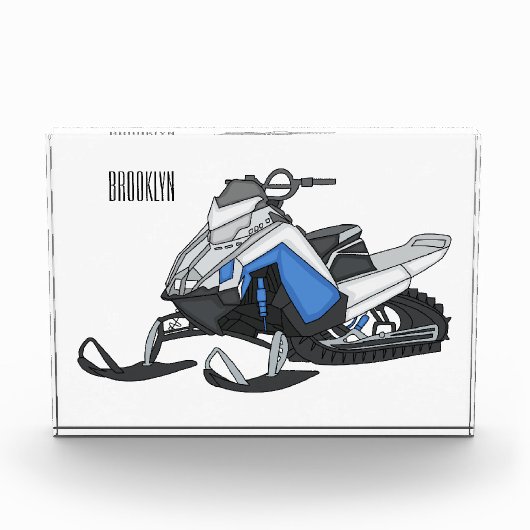 Darstellung des Cartoon Snowmobile Fotoblock (Vorderseite)