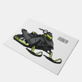 Darstellung des Cartoon Snowmobile Fußmatte (Schrägansicht)