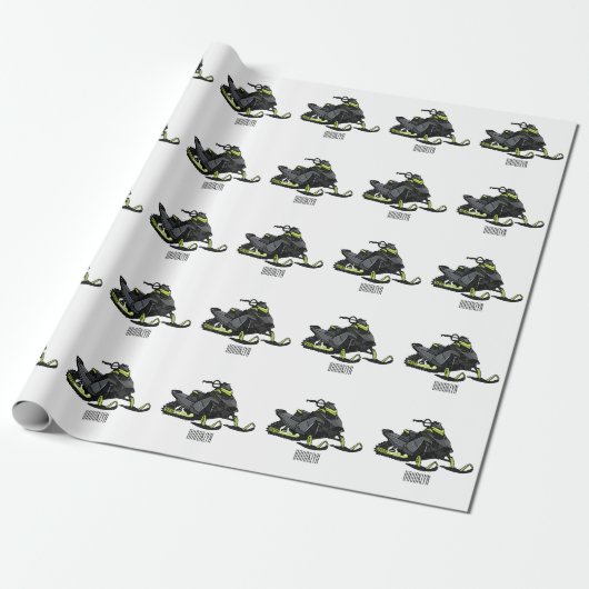 Darstellung des Cartoon Snowmobile Geschenkpapier (Ungerollt)