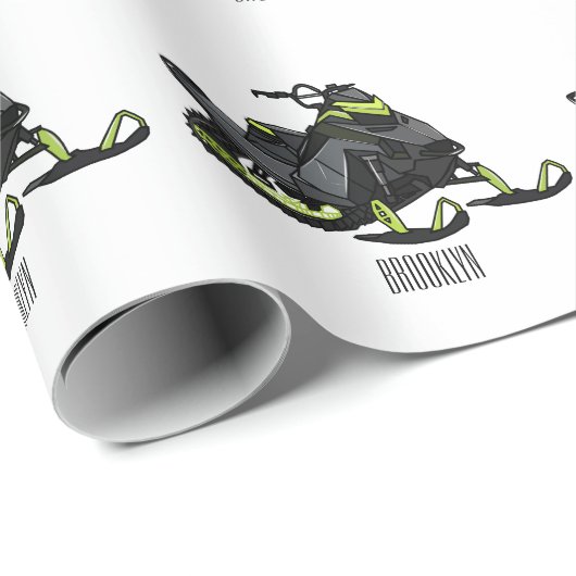 Darstellung des Cartoon Snowmobile Geschenkpapier (Rolleneckpunkt)