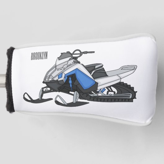 Darstellung des Cartoon Snowmobile Golf Headcover (Vorderseite)
