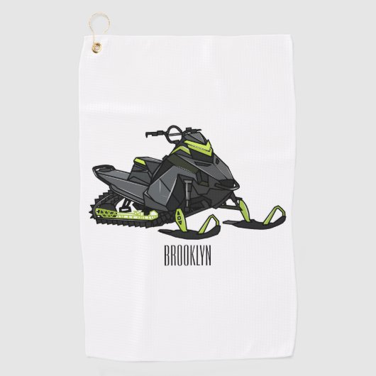 Darstellung des Cartoon Snowmobile Golfhandtuch (Vorderseite)